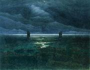 Caspar David Friedrich Seashore by Moonlight oil on canvas